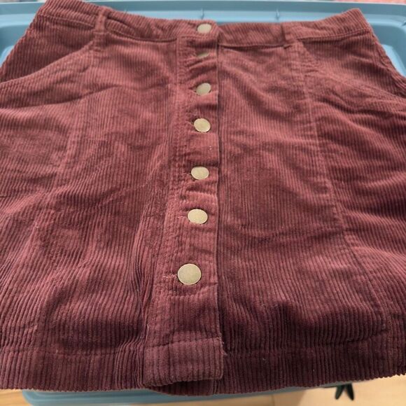 NWOT Forever 21 Plus Size (0X / XXL) Corduroy Mini Skirt, High Waisted, Button-F - Picture 9 of 14